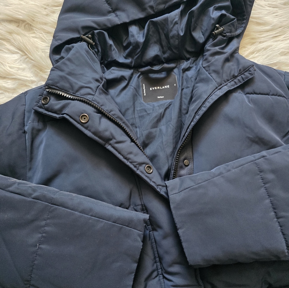 Everlane Dark Blue Hooded Jacket - Picture 5 of 8
